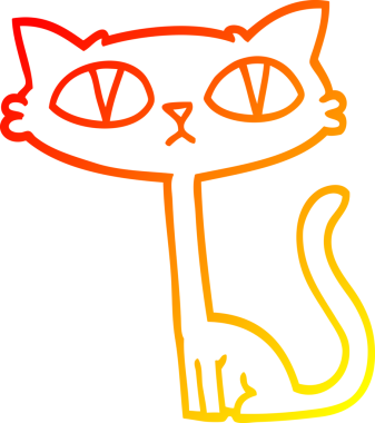 Bir insan tarafından çizilen cadılar bayramı kara kedisinin sıcak çizgi çizimi