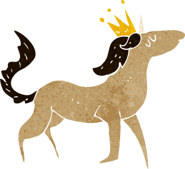 Bir insan tarafından çizilmiş tek boynuzlu at çizgi filmi.