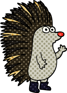 Bir insan tarafından çizilmiş çivili kirpi.