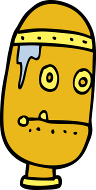bir insan tarafından çizilmiş robot kafası.