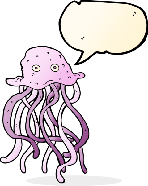 bir insan tarafından çizilmiş konuşma baloncuklu ahtapot.