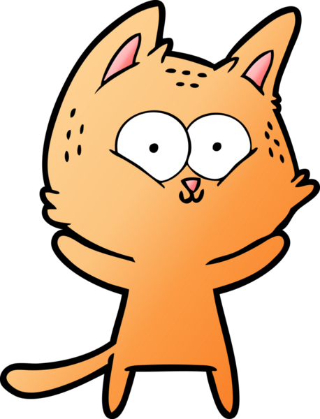 Bir insan tarafından çizilmiş çizgi film kedisi.