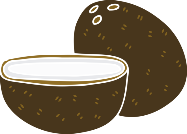 Bir insan tarafından çizilmiş garip Hindistan cevizi çizimi.