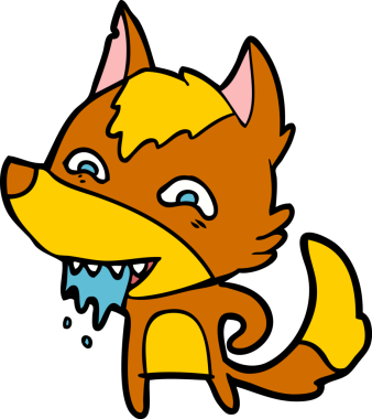 Bir insan tarafından çizilmiş tilki çizgi film karakteri