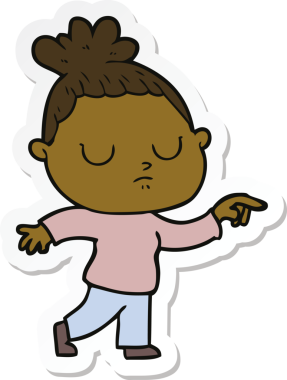 Bir insan tarafından çizilmiş bir karikatür çıkartması.