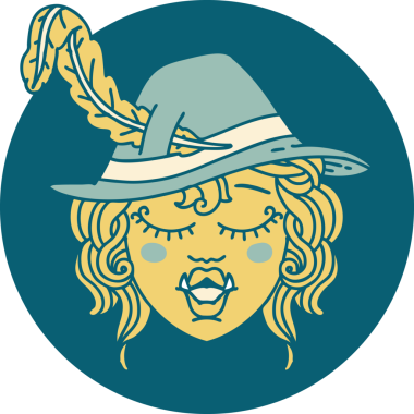 Retro Dövme Biçimli Ork karakteri bir insan tarafından çizildi