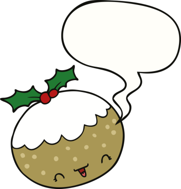 Bir insan tarafından çizilmiş tatlı bir çizgi film pudingi.