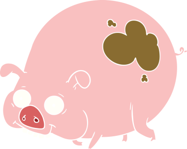 Bir insan tarafından çizilmiş düz renkli çamurlu çizgi film.