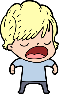 Bir insan tarafından çizilmiş bir karikatür kadın konuşuyor.