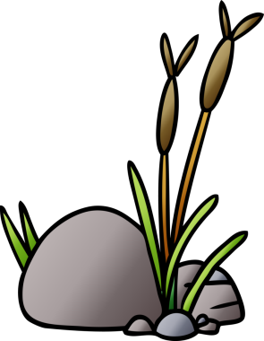 Bir insan tarafından çizilmiş taş ve çakıl taşlarının gradyan çizimi.