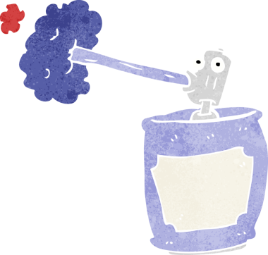 Bir insan tarafından çizilmiş çizgi film spreyi.