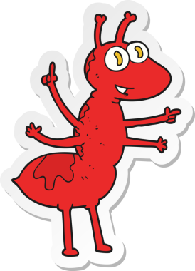 Bir insan tarafından çizilmiş karınca çıkartması.