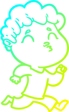 Bir insan tarafından çizilmiş soğuk çizgi film karakteri çizimi.