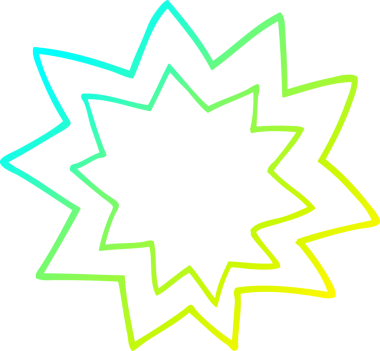 Bir insanın çizdiği çizgi film alevinin soğuk gradyan çizgisi.