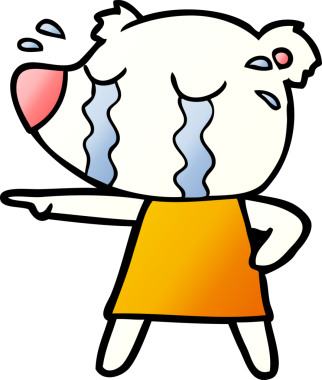 Bir insan tarafından çizilmiş üzgün küçük kutup ayısı çizgi filmi.