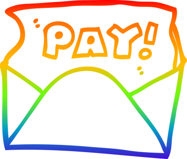 gökkuşağı gradyan çizgi çizimi bir insan tarafından çizilmiş maaş paketi