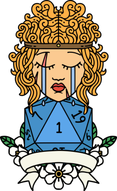 Retro Dövme Tarzı Ağlayan Barbar İnsan Bir insan tarafından çizilmiş doğal bir ruloyla