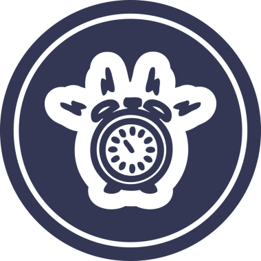 Alarm saati dairesel simgesi bir insan tarafından çizilmiş