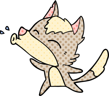 Bir insan tarafından çizilmiş uluyan kurt çizgi filmi.