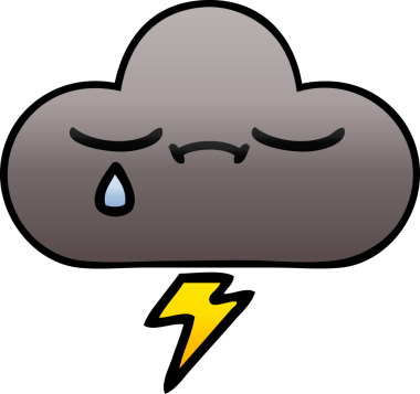 Bir insan tarafından çizilmiş bir fırtına bulutunun gölgelenmiş karikatürü