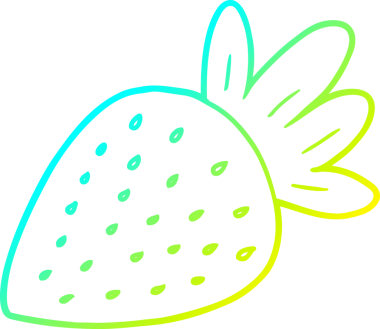 Bir insan tarafından çizilmiş bir çileğin soğuk gradyan çizimi