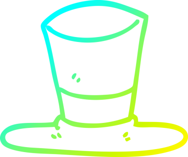 Bir insan tarafından çizilmiş bir şapkanın soğuk gradyan çizgisi.