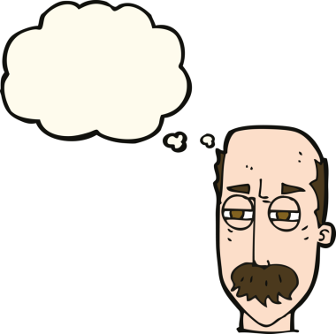 Bir insan tarafından çizilen düşünce baloncuğuyla yaşlı bir adamı sinirlendiren çizgi film.