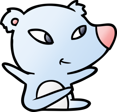 Bir insan tarafından çizilmiş sevimli çizgi film ayısı.