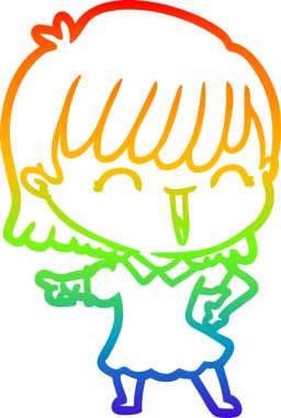 gökkuşağı gradyan çizimi bir insan tarafından çizilmiş bir karikatür kadın