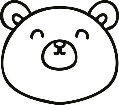 Bir insan tarafından çizilmiş garip çizgi film ayısı.