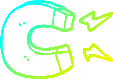 Bir insan tarafından çizilen mıknatısın soğuk gradyan çizgisi.