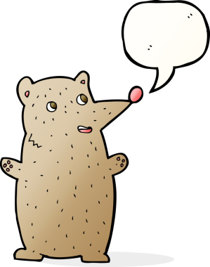 Bir insan tarafından çizilmiş komik bir çizgi film ayısı.