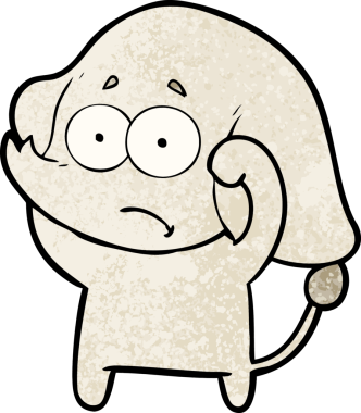 bir insan tarafından çizilmiş belirsiz bir fil.