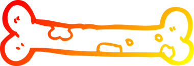 Bir insan tarafından çizilmiş bir karikatür kemiğinin sıcak gradyan çizimi