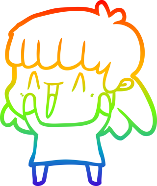 gökkuşağı gradyan çizimi bir insan tarafından çizilmiş bir karikatür kadın