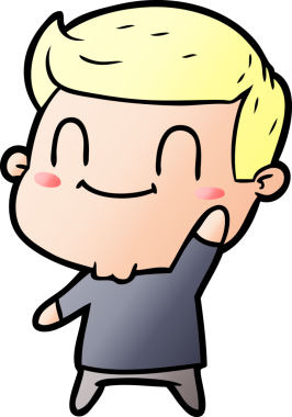 Bir insan tarafından çizilmiş mutlu bir adam.