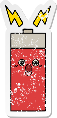 Bir insan tarafından çizilmiş şirin bir karikatür bataryasının sıkıntılı çıkartması.