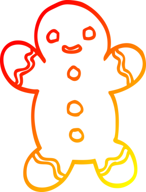 Bir insan tarafından çizilmiş bir karikatürün sıcak gradyan çizimi.