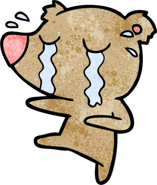 Bir insan tarafından çizilmiş ağlayan ayı.