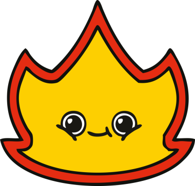 Bir insan tarafından çizilmiş güzel bir ateş karikatürü.