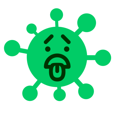 Bir insan tarafından çizilmiş iğrenç bir virüs.