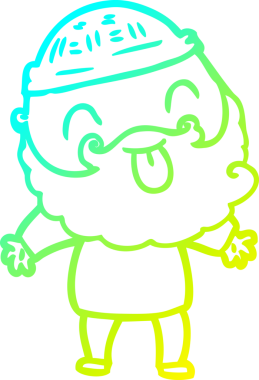 Soğuk gradyan çizgisi, sakallı bir adamın bir insan tarafından çizilmiş dili.