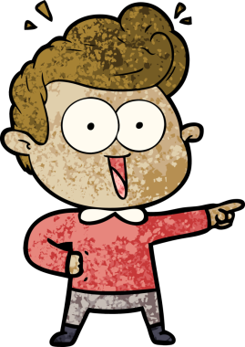 Bir insan tarafından çizilmiş heyecanlı bir çizgi film.