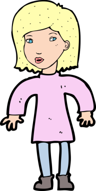 bir insan tarafından çizilmiş dikkatli bir kadın.