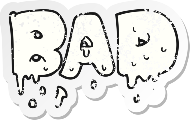 Bir insan tarafından çizilmiş kötü bir çizgi filmin gerilimli çıkartması.