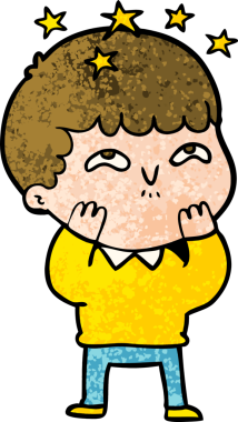 çizgi film bir insan tarafından çizilmiş hayret verici çocuk.