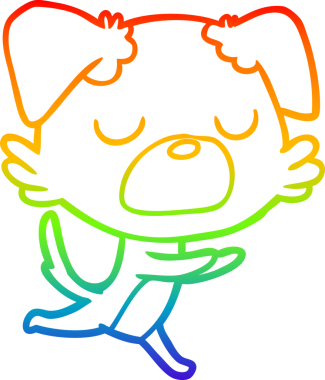 gökkuşağı gradyan çizimi bir insan tarafından çizilmiş bir çizgi köpek