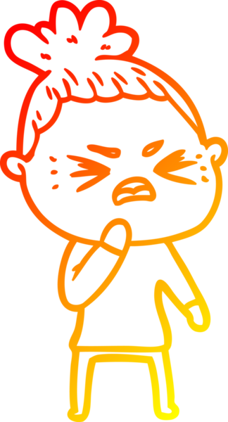 Bir insan tarafından çizilmiş kızgın bir karikatür çizimi.