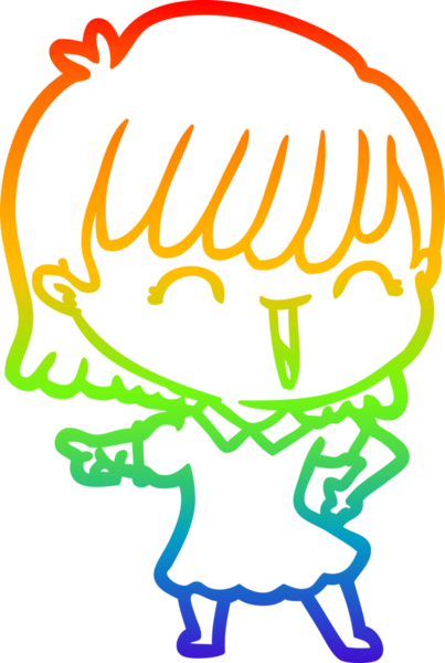 gökkuşağı gradyan çizimi bir insan tarafından çizilmiş bir karikatür kadın