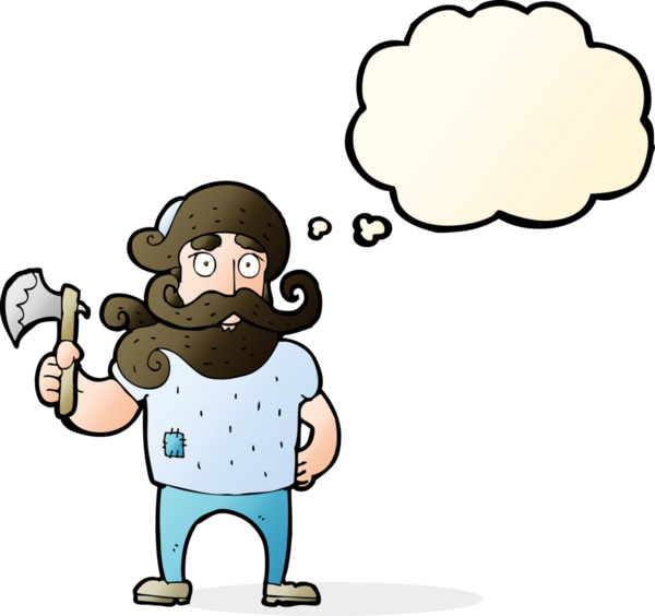 Bir insan tarafından çizilmiş baltalı bir oduncu.